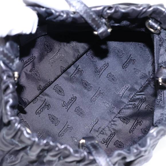 GUCCI Hand Bag Leather 2way Black Gold 212994 Auth ac3216 - Picture 16 of 16